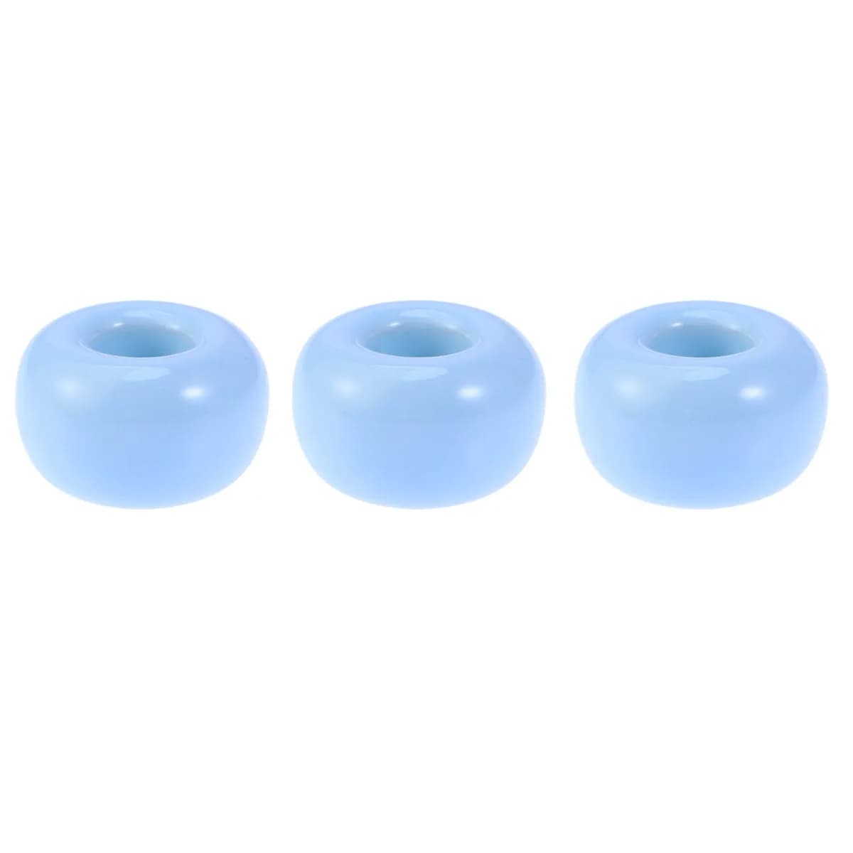 3Pcs Ceramic Toothbrush Stand Minimalist Round Bathroom Holder Natural Drying Design Space Saving for Toothbrush Pen Blue