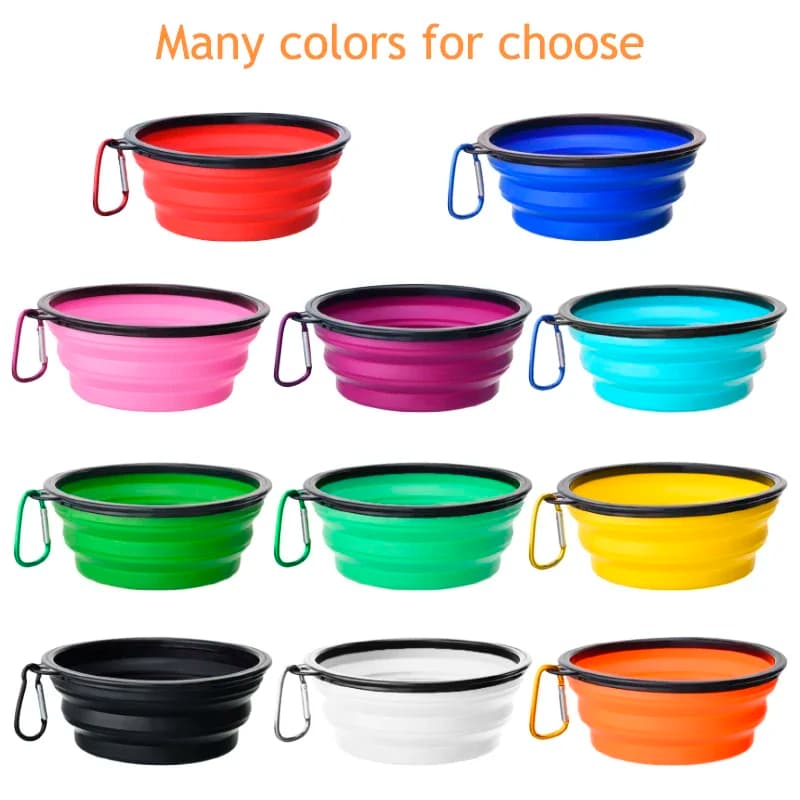 Pets Bowl for Cat & Dog Silicone Food Bowl Outdoor Portable & Foldable Travel Water Food Bowl 350ML Dog Container Feeder D0012A
