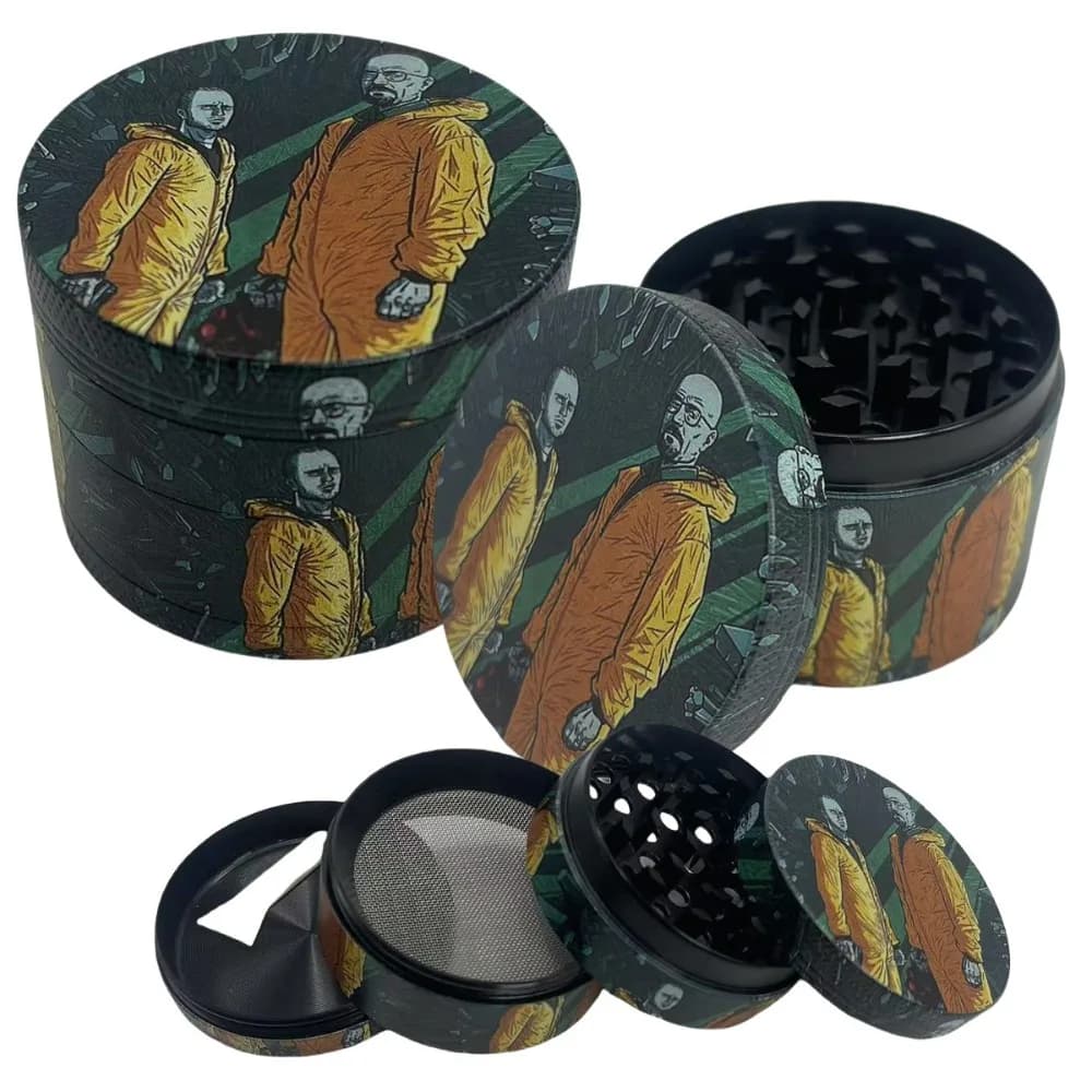 Smerigliatrice per erbe in metallo da 50 mm Cartoon 4 strati Manuale Spezie Sale Malta Mulino Erba grezza Smerigliatrice per tabacco Accessori per fumatori di sigarette