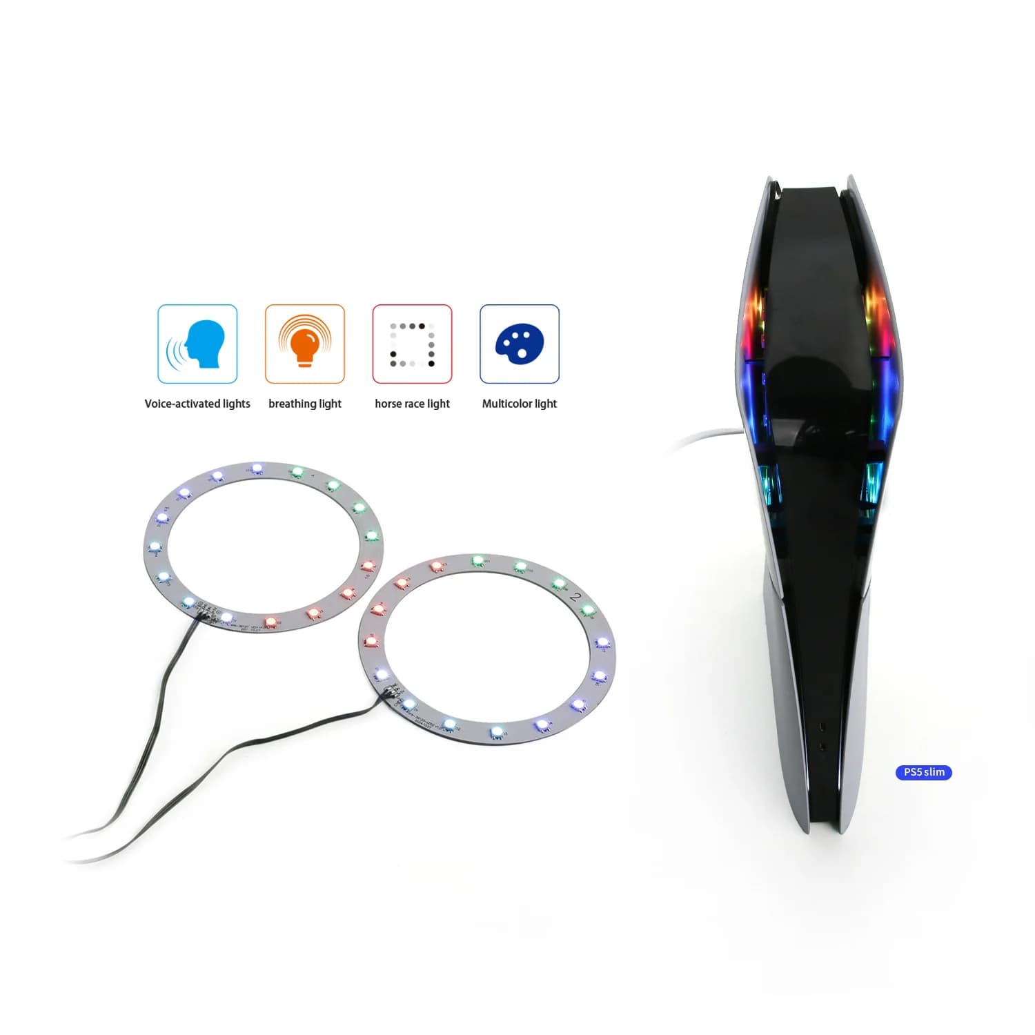 Lampada RGB per console PS5 Striscia luminosa a LED con effetti multipli per PlayStaion per Pro PS5 Slim Disc Accessori per giochi in edizione digitale