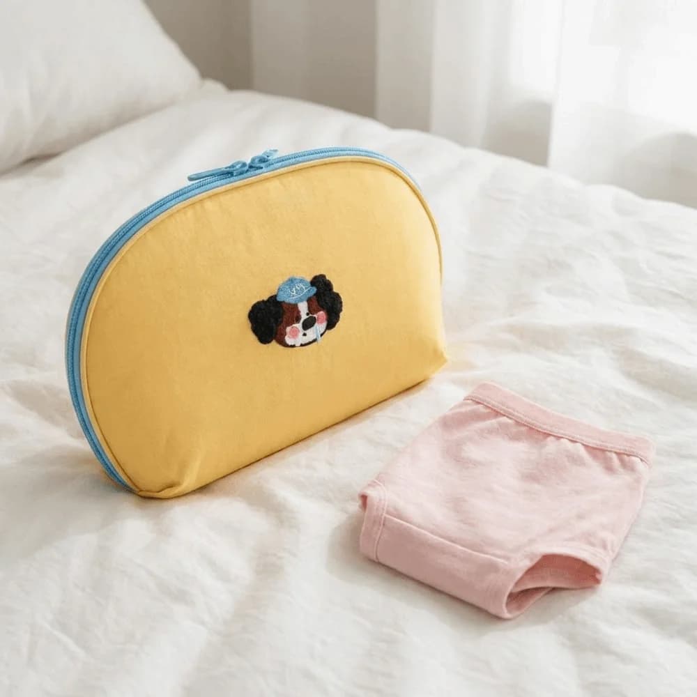Cartoon Underwear Storage Bag Large Capacity Waterproof Underwear Packing Cube with Zipper Lightweight Bra Storage Bag for Home