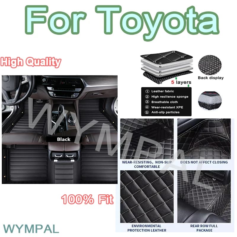 Tappetini per auto personalizzati di lusso per Toyota Corolla Camry Prado RAV4 Previa Camry Hybrid CHR Hybrid CHR Land Cruiser accessori
