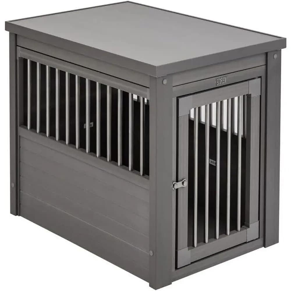 Casetta per cani da interno grigia - Tavolino per animali domestici Maykoosh - Costruzione WPC - Supporta 50 libbre