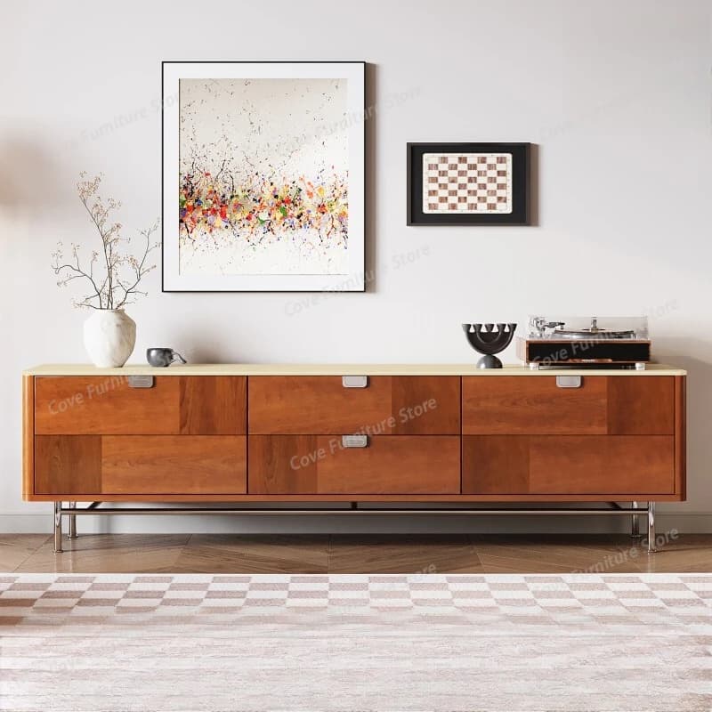 Mobile TV Universale di Design per Soggiorno, Tavolo TV di Lusso per Monitor e Intrattenimento, Arredamento Nordico per Casa