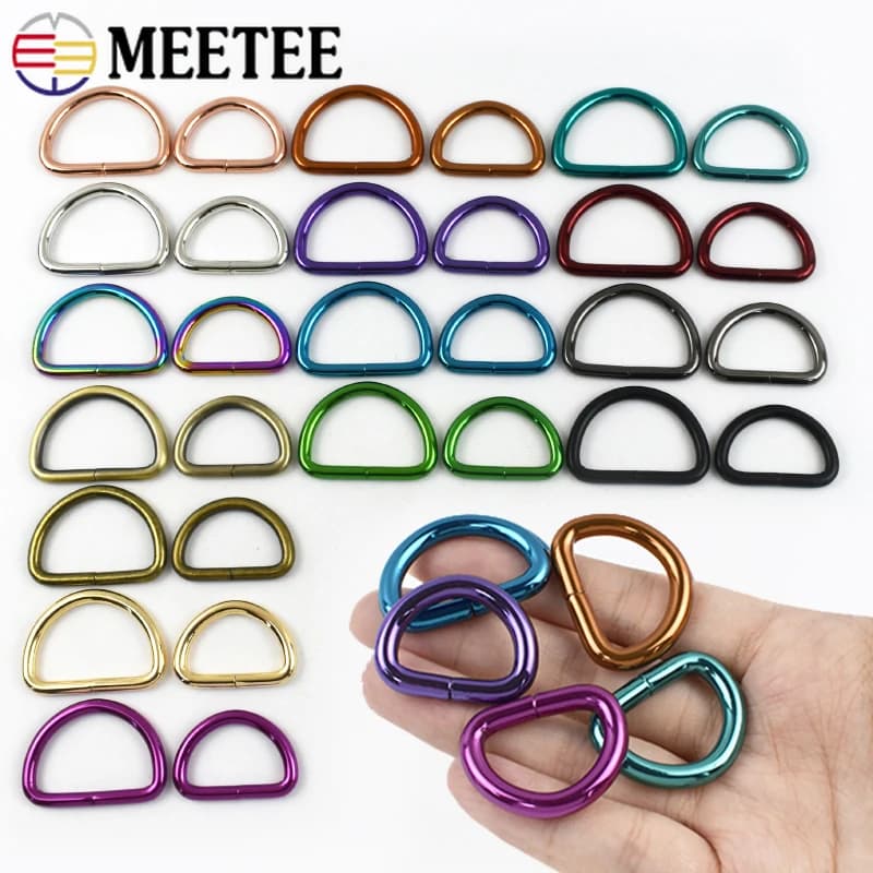 5/10 pz 20/25/32/38mm metallo D anello fibbie per borsa cinghia connettore chiusura ad anello tessitura collare per animali domestici fibbia accessori hardware fai da te