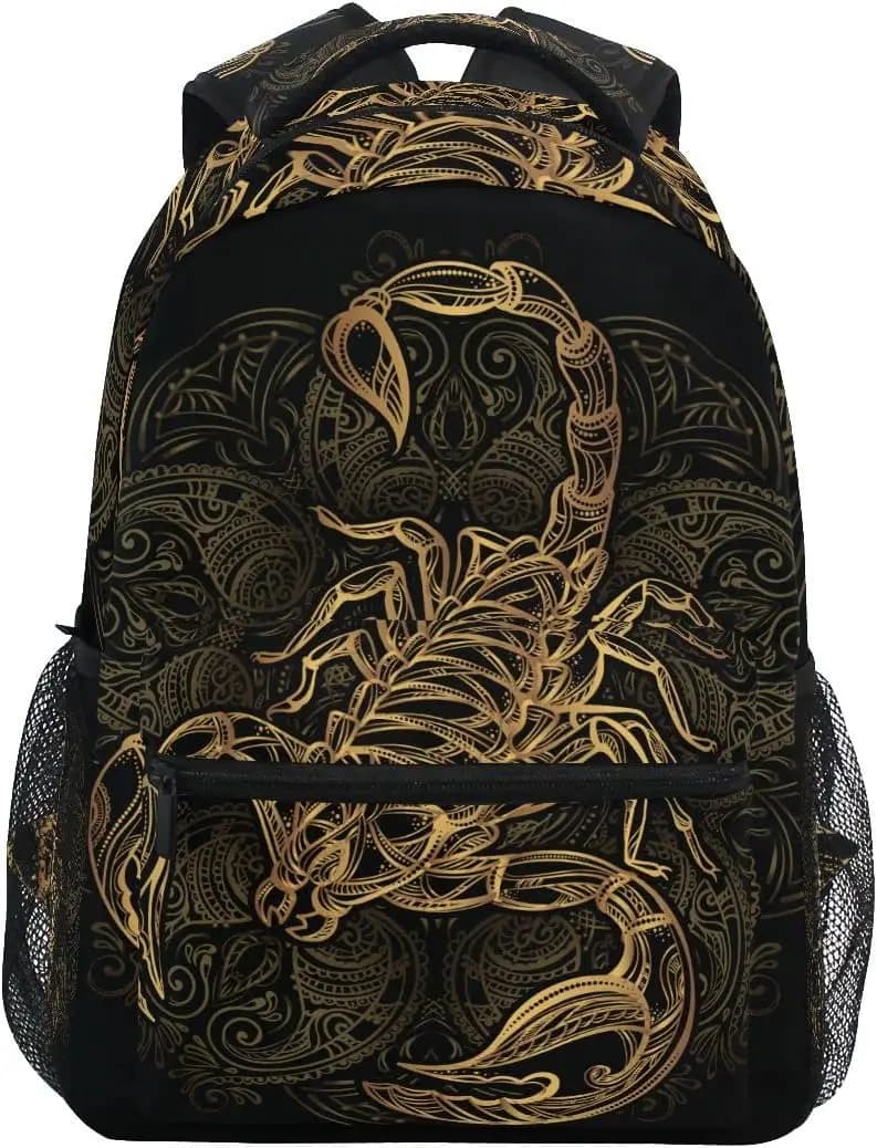 Gold Star Scorpion zaino borsa per Laptop zaino da viaggio escursionismo zaini da scuola per uomo donna bambini ragazze ragazzi