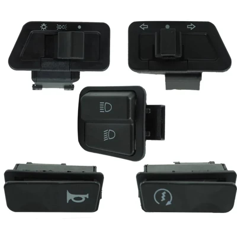 5 pezzi moto avviamento fascio alto/basso faro clacson indicatori di direzione interruttori a pulsante per ATV Dirt Bike ciclomotore scooter