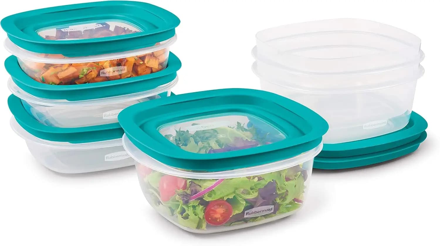 Set di Contenitori per Alimenti EasyFindLids con Coperchi a Chiusura Ermetica, Contenitori per Preparazione Pasti, 12 Pezzi
