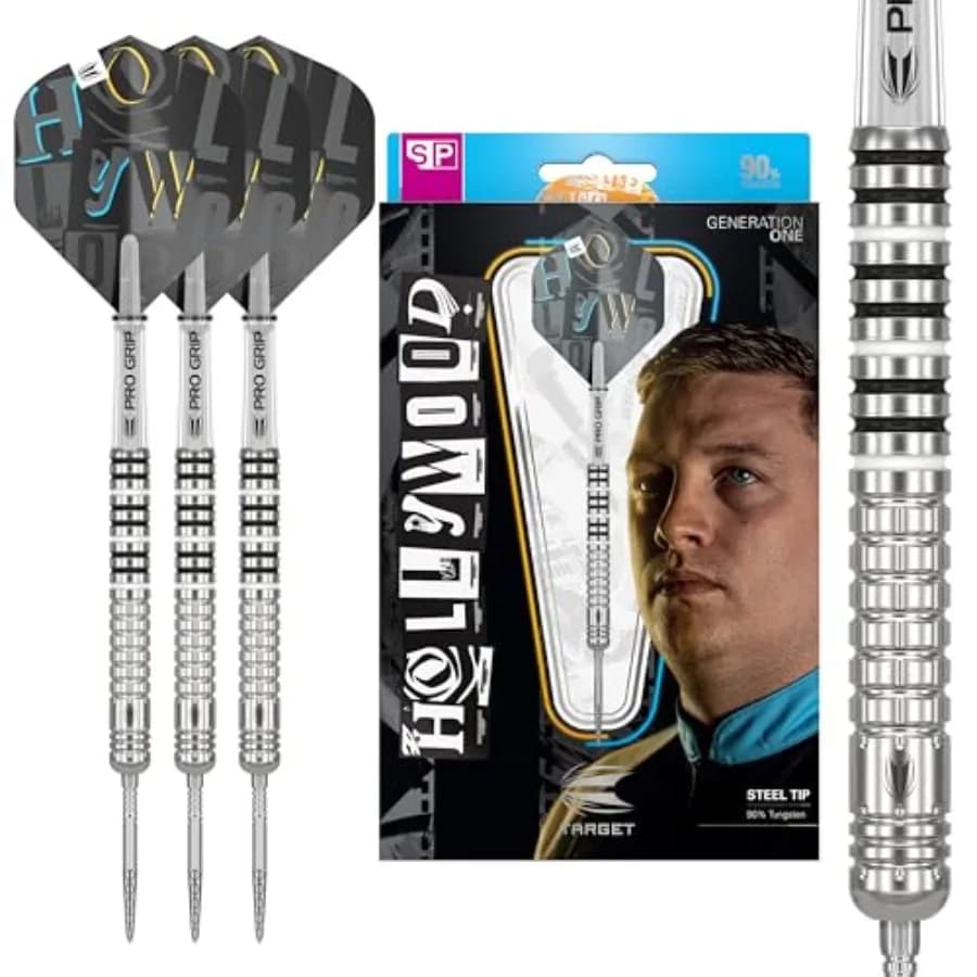 Freccette per gioco professionale, 90% lega di tungsteno, colore argento, punta in acciaio Swiss Point dal design di precisione