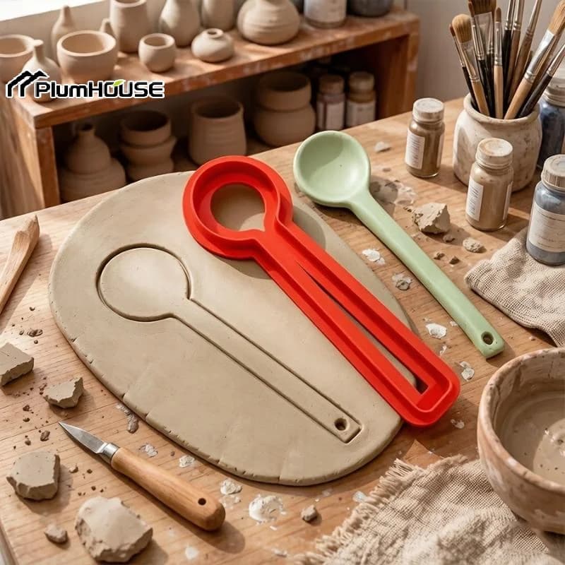 Spoon Shape Cutter Tool Clay Mold For Pottery, Stoneware & Polymer Clay, Spoon Maker DIY Clay Crafting Art Supply