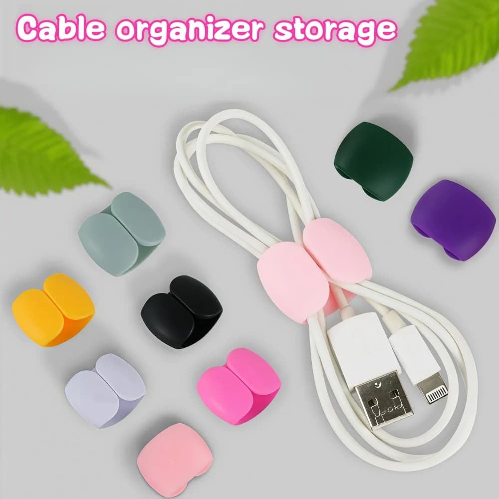 Organizzatore Cavi Multifunzione 10/5/1 Pezzi, Clip per Gestione Cavi USB, Supporto per Cavi, Clip per Cuffie, Auricolari, Caricabatterie per Telefono