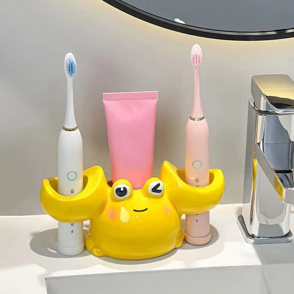Portaspazzolino Elettrico Decorativo a Forma di Granchio, Supporto in Ceramica Impermeabile per Spazzolini Elettrici