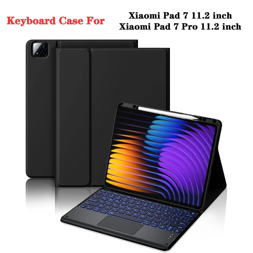 Custodia con tastiera per Xiaomi Pad 7 da 11,2 pollici, tastiera Bluetooth staccabile con custodia portapenne per Xiaomi Pad 7 Pro da 11,2 pollici