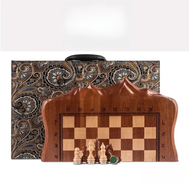 Set di scacchi di alta gamma in mogano/Himalaya/Arte