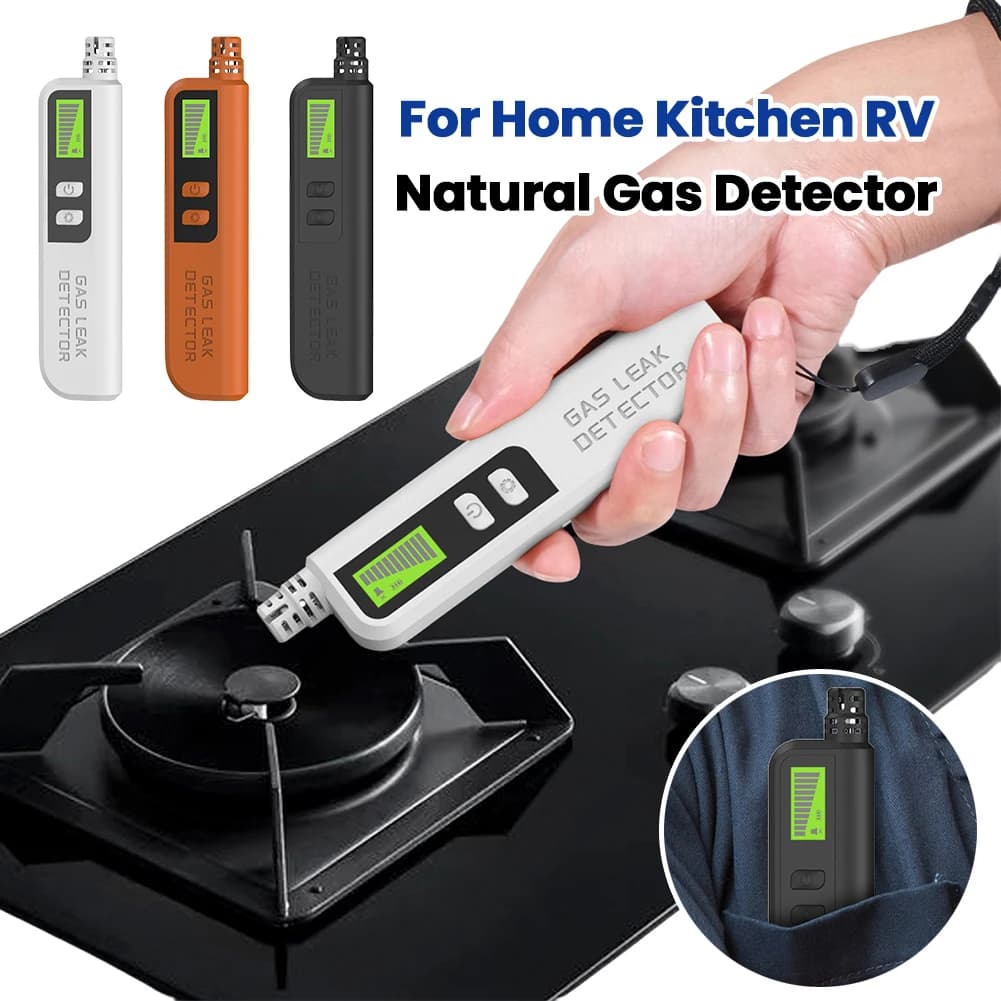 Rilevatore di Gas Portatile con Allarme Acustico e Visivo, Tester per Perdite di Gas Combustibile per Casa, Cucina, Camper