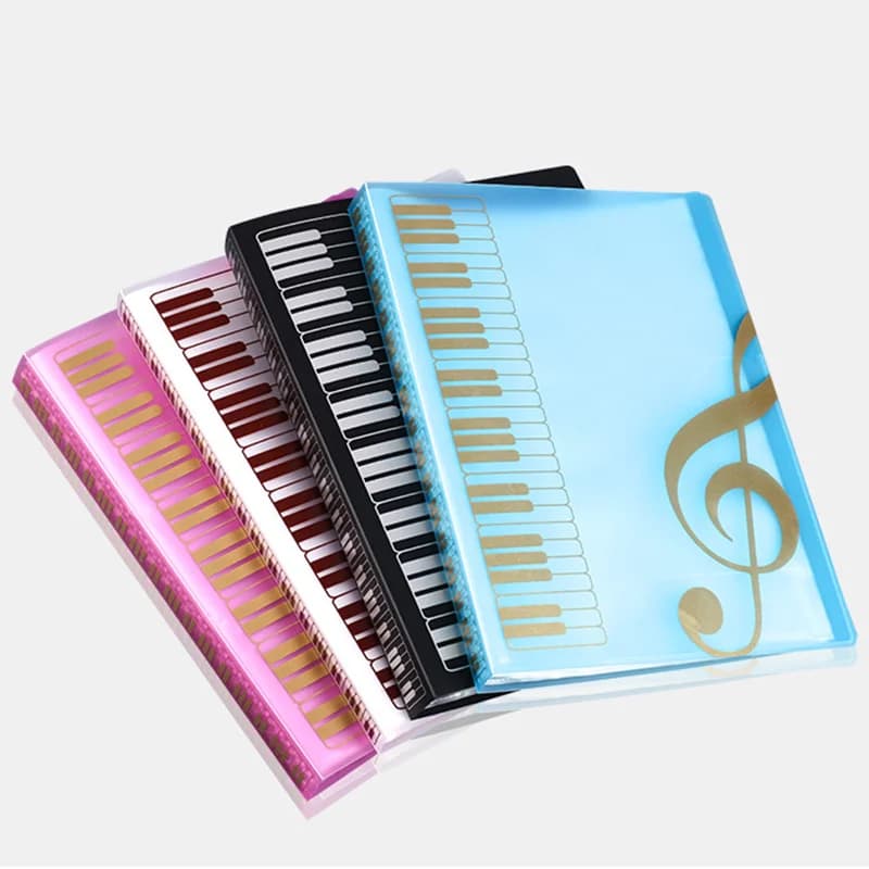 Cartella per spartiti, documenti cartacei, cartella portaoggetti, plastica, formato A4, 40 tasche, accessori musicali universali