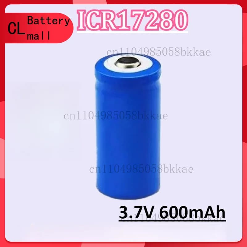 New ICR17280 3.7 V 600 mAh rechargeable lithium battery specifically designed for electrical brushes with pointed tips/plates
