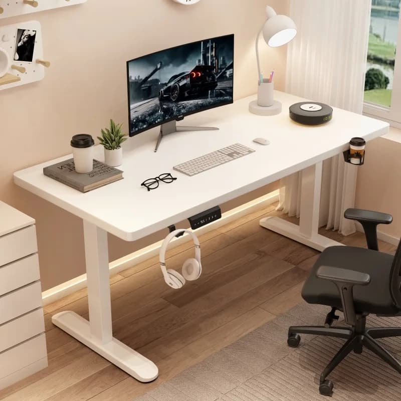 Scrivania Elettrica Intelligente Regolabile in Altezza per Computer Portatile, Tavolo Elevabile per Ufficio e Casa