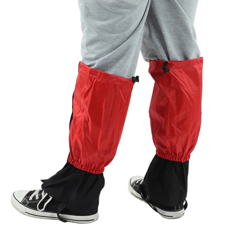 1 Pair Waterproof Waterproof Leg Gaiters 210T Oxford cloth Red Snow Boot Guards Snowproof Hiking Leg Gaiters