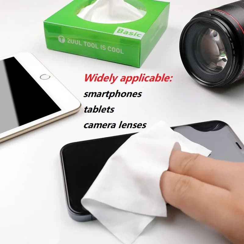 Panni in Microfibra per Pulizia 2UUL, Panni Monouso Senza Polvere per Schermi LCD, Fotocamere, Telefoni Cellulari, Laptop, Rimozione Polvere ad Alta Efficienza