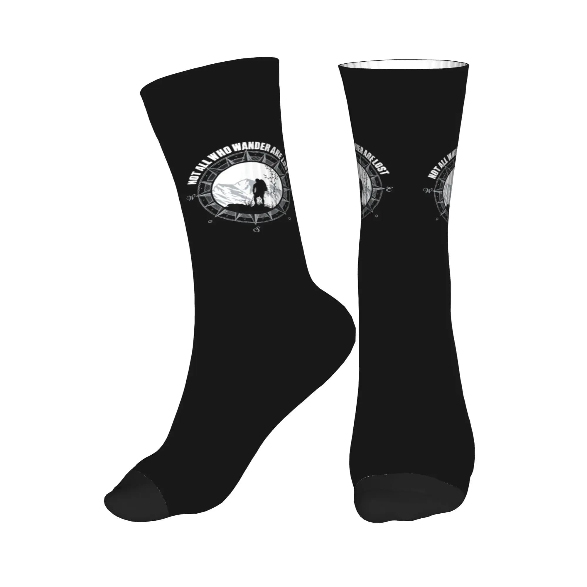 Non tutti quelli che viaggiano sono perduti. Calzini eleganti da uomo e da donna, caldi, divertenti, originali, da avventura, da campeggio.