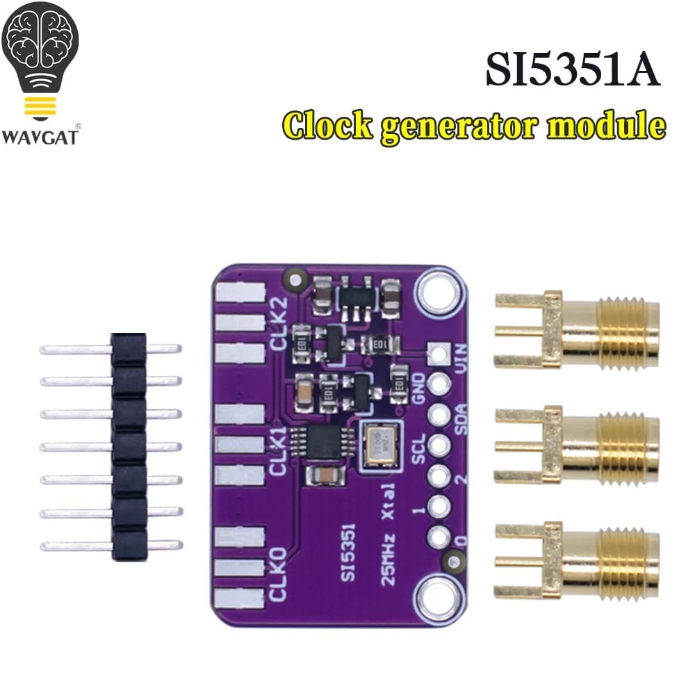 1 pz DC 3V-5V Si5351A Si5351 I2C Clock Generator Breakout Board modulo generatore di segnale orologio 8KHz-160MHz per Arduino