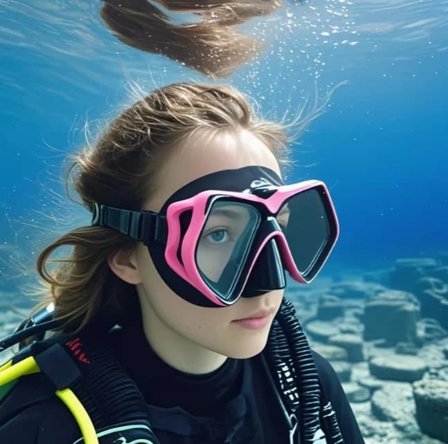 Underwater mirror, swim glasses for GoPro, underwater sports camera, tempered glass, professional dry breathing mouthpiece, for adults and