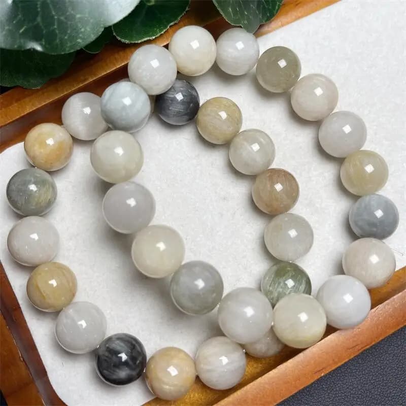 Bracciale con perline di quarzo per capelli di coniglio colorato naturale Yoga Reiki Guarigione Braccialetti elasticizzati Regalo di festa femminile 1 PZ 7/10/12/14.5/16MM