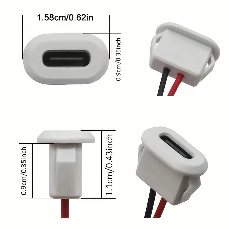 1Pc USB-C Power socket for battery charger 3A Quick charging jack USB Type C Connector Jack Female Type-C With card buckle