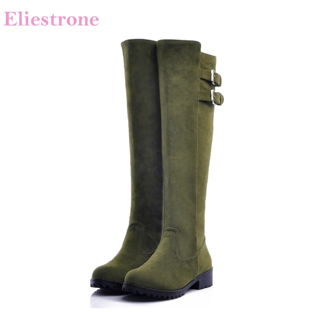 Brand New Winter Fashion Army Green Women's Yellow Knee Boots Sexy High Heels Women's Shoes SA9 Plus Big Size 10 43
