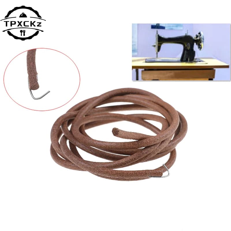 Cinghia in Pelle da 183cm (72 pollici) con Gancio per Macchina da Cucire Singer, Accessori per Macchine da Cucire Domestiche Vecchie 3/16" (5mm)