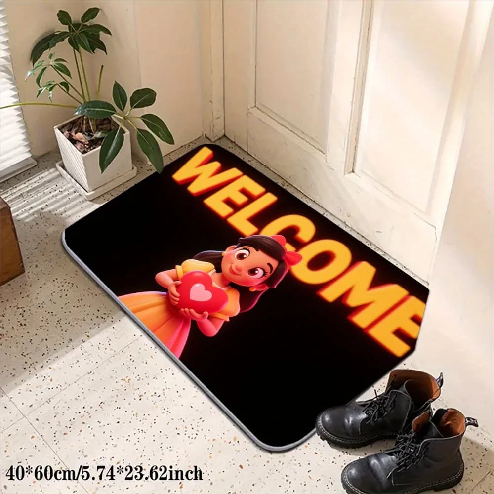 1 piece Carpet for door with heart design, cute home decorative mat, anti-slip, perfect for kitchen, bathroom, dining room and more.