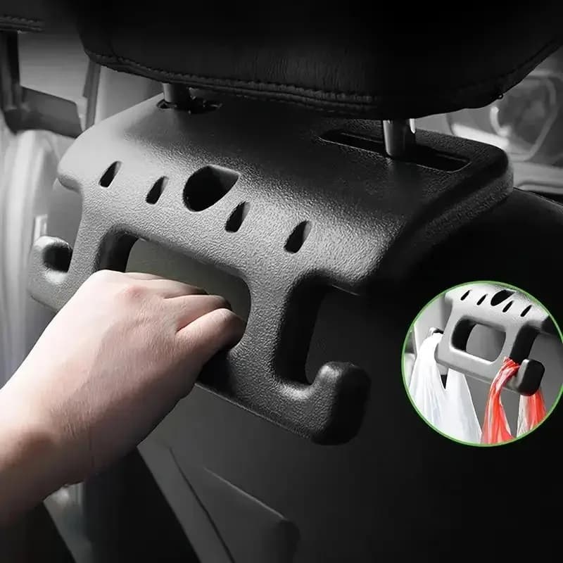 Gancio per poggiatesta per seggiolino auto Supporto per telefono cellulare in fibra di carbonio Gancio per veicolo Organizzatore di archiviazione per auto Borsa Supporti per organizer interni