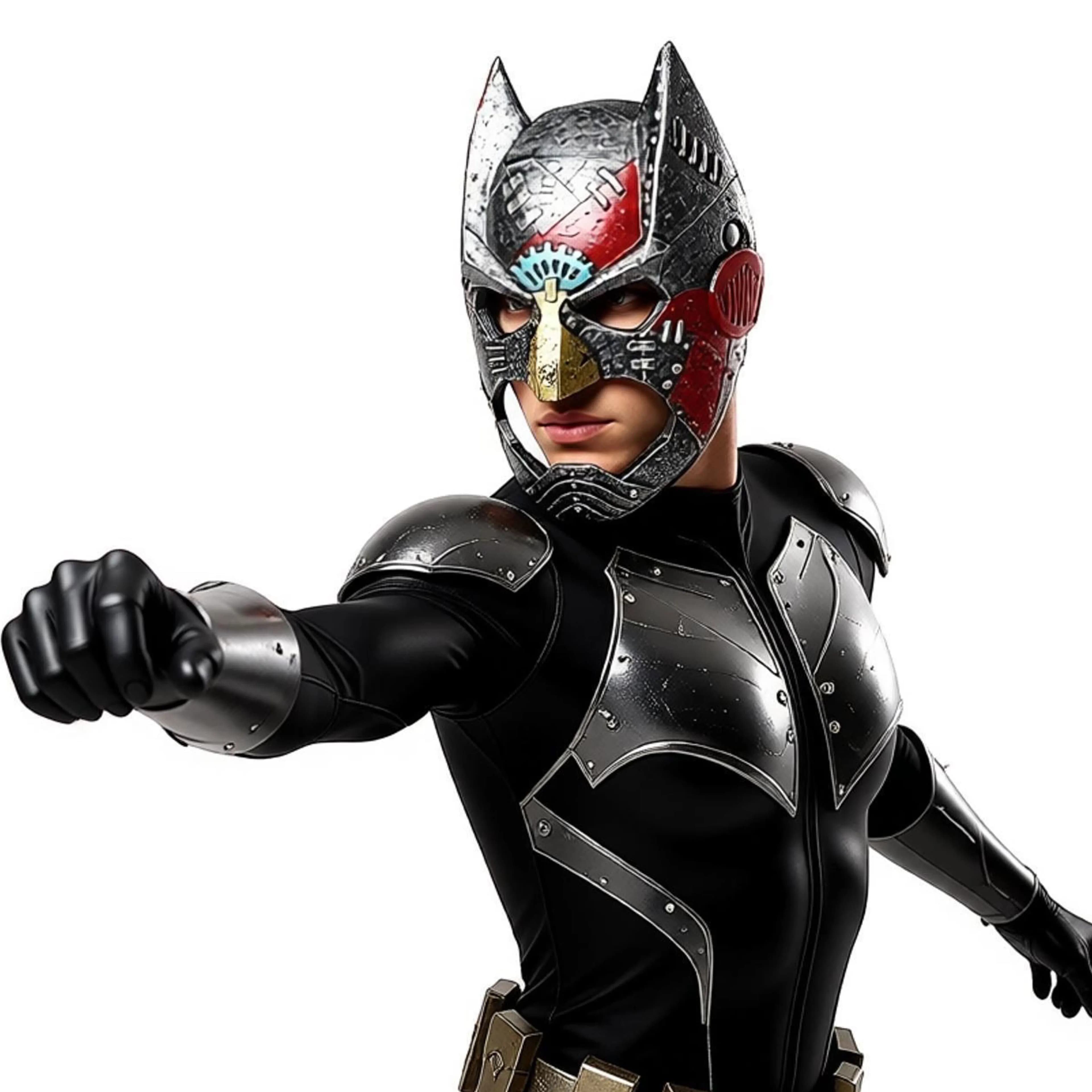 Cosplay Bat Mask Halloween Carnival Parties Costume Anime Roleplay Mask for Teen Adult Punk Style Armor-Up Soft Face Helmet Mask