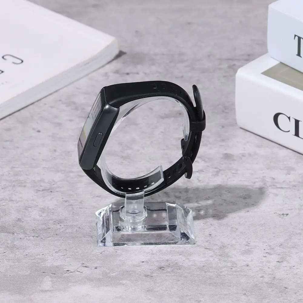 10 cm plastic wristwatch display stand. Veterina for sale. Transparent jewelry packaging tool. Exhibitor for total height watch