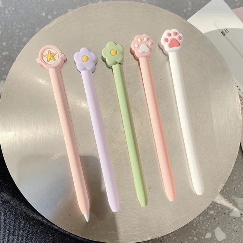 Astuccio per matite con fiore zampa di gatto per Apple Pencil 1 2 2a 1a generazione USB-C 3a Tablet Touch Stylus Pen Custodia in silicone