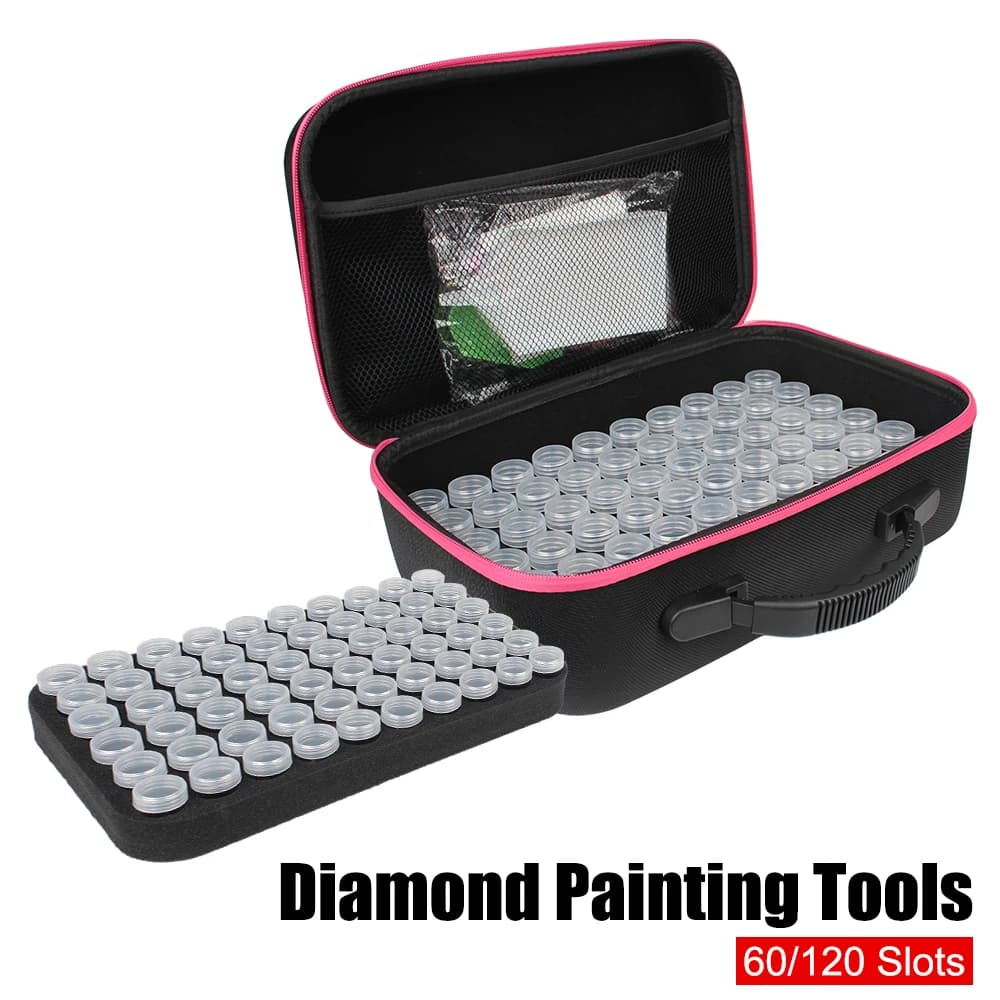 Borsa staccabile Perline Custodia per il trasporto Strumenti per pittura con diamanti Scatola portaoggetti per gioielli 60/120 slot Strumenti per ricamo portatili
