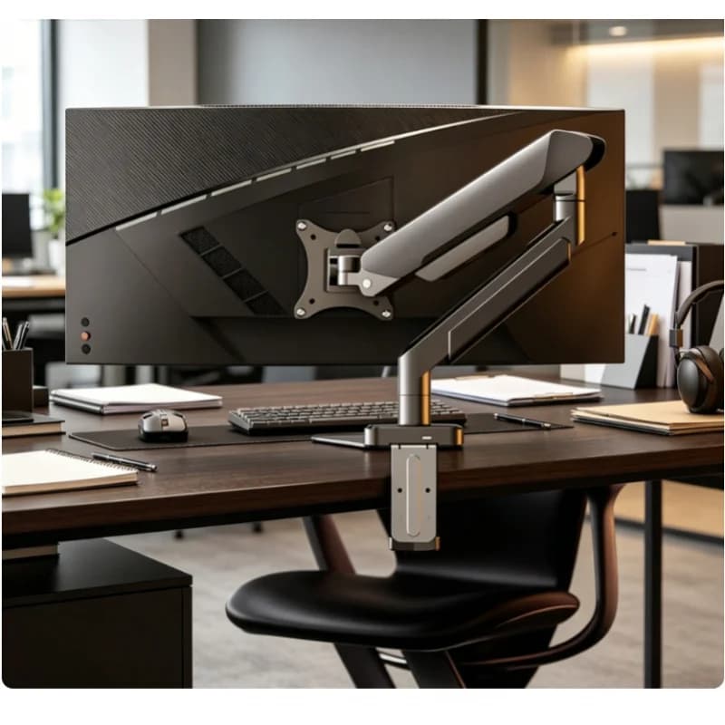 Supporto da Scrivania Regolabile per Singolo Monitor, Universale per Schermi Fino a 32 Pollici, Capacità di Carico 19,8 Libbre
