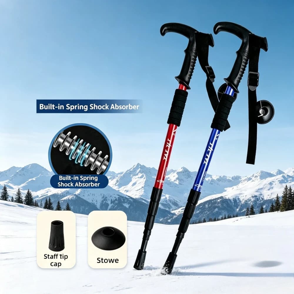 Outdoor Non-slip Professional Hiking Poles Carbon Telescopic Sticks Folding Men's and Women's Mountaineering Trekking Canes