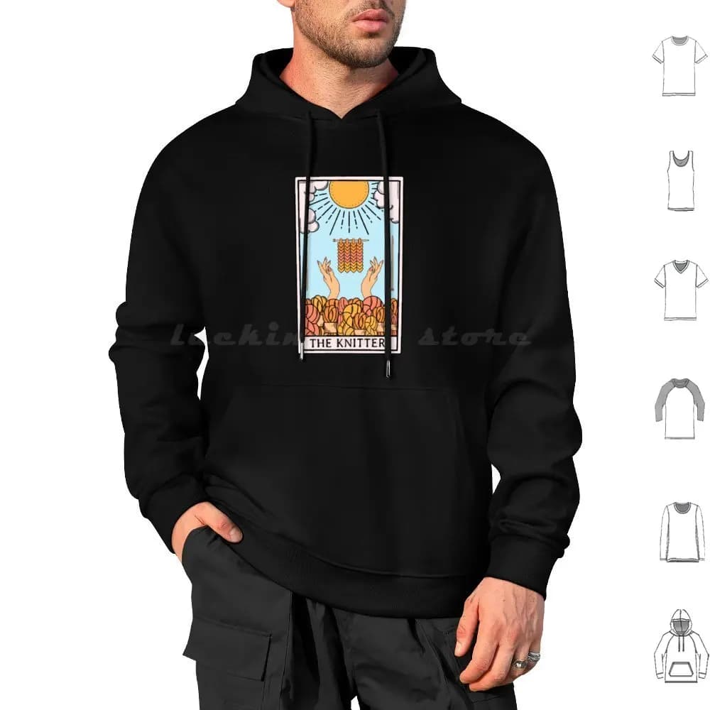 L'originale maglia tarocchi carta felpa con cappuccio cotone manica lunga maglia filato maglia uncinetto maglia lana cucito carino divertente