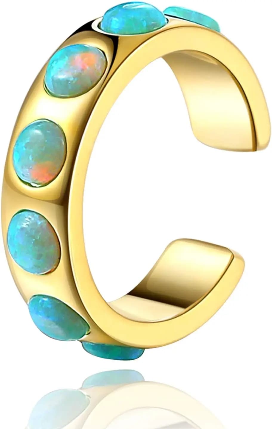 Orecchino a clip placcato oro, non forato, gioiello elegante da donna