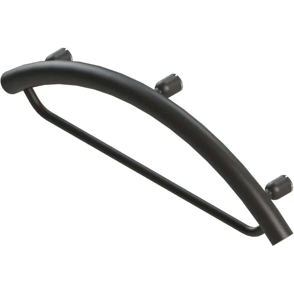 Portasciugamani 2-in-1 da 24 pollici con barra di supporto integrata: Nero opaco