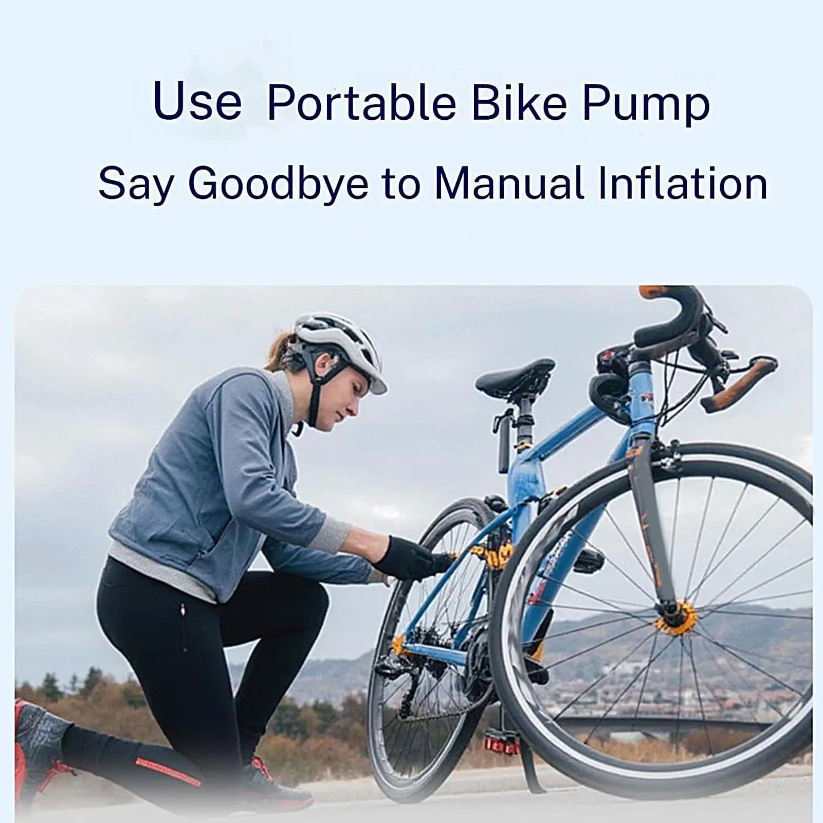 Pompa d'aria per bici Spegnimento automatico con manometro a luce LED Pompa a sfera elettrica Piccolo gonfiatore per piscina di palloncini da ciclismo su strada