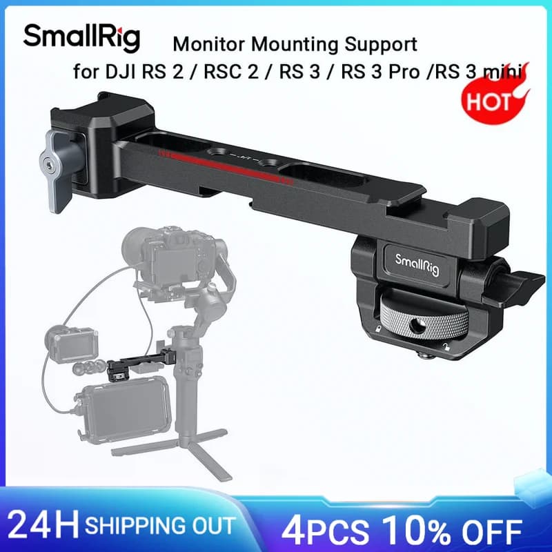 SmallRig adjustable monitor mounting bracket with NATO clamp for DJI RS 3/RS 3 Pro/RS 3 Mini /RS4 Pro/RS 4 Mini -3026B