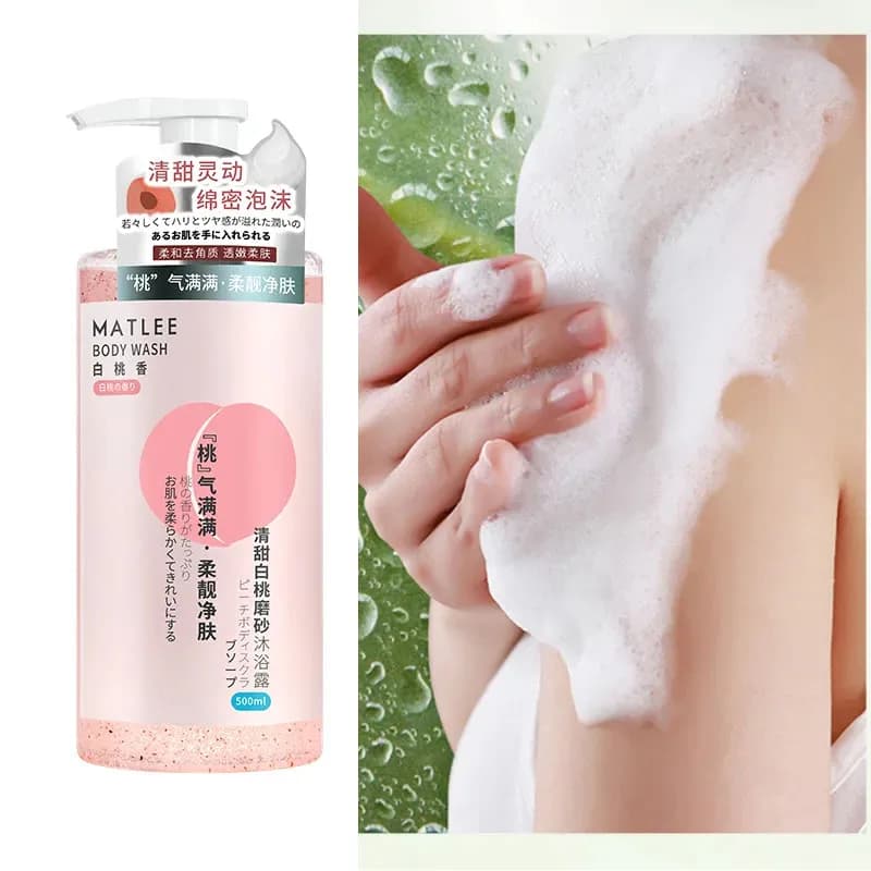 500 ml/bottiglia MATLEE Fragranza fresca Pulizia delicata Scrub idratante Corpo Esfoliante Riparazione Pelle di pollo Gel doccia speciale