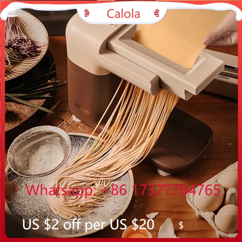 Macchina Elettrica per Fare la Pasta con 2 Lame, Pressa Automatica per Impasto e Ravioli