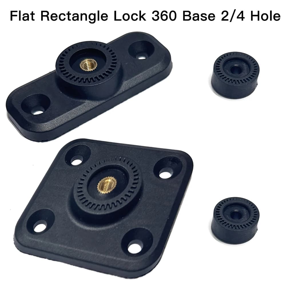 Rettangolo piatto 2 fori Base adesiva flessibile a 4 fori Montaggio a 360 Twist Lock Base a 360 fori 2/4