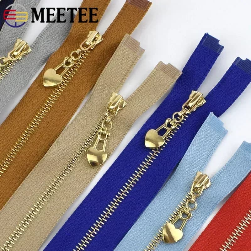 2/5 pezzi 3 # 15-40 cm Cerniera in metallo per borsa Portafoglio Cerniere decorative Giacca Scarpe Zampe Kit di riparazione Accessori di ricambio per cucito fai-da-te