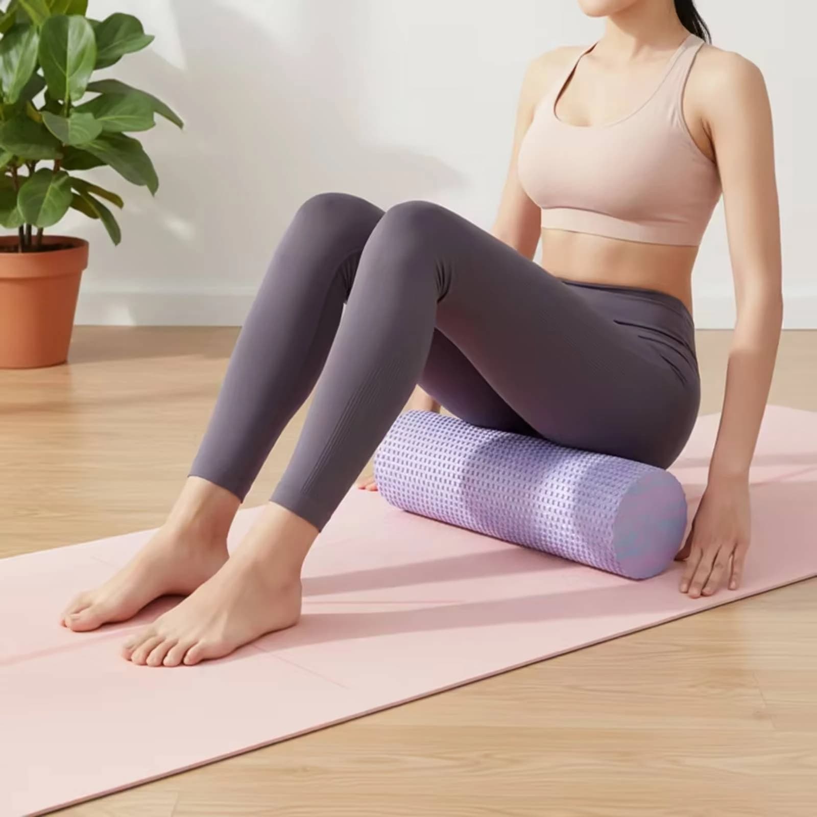 Solid Cylindrical Foam Massage Roller Textured Therapierolle Muscle Roller for Runners and Yoga Studio