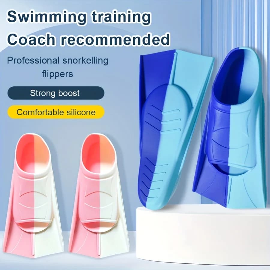 Silicone Swimming Pins Full Foot Pocket Floating Snorkeling Diving Short Pine Training for Adults Travel Swimming Shoes